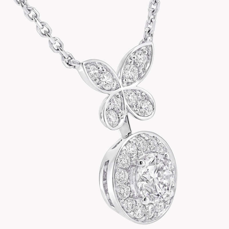 Butterfly Round Diamond Pendant