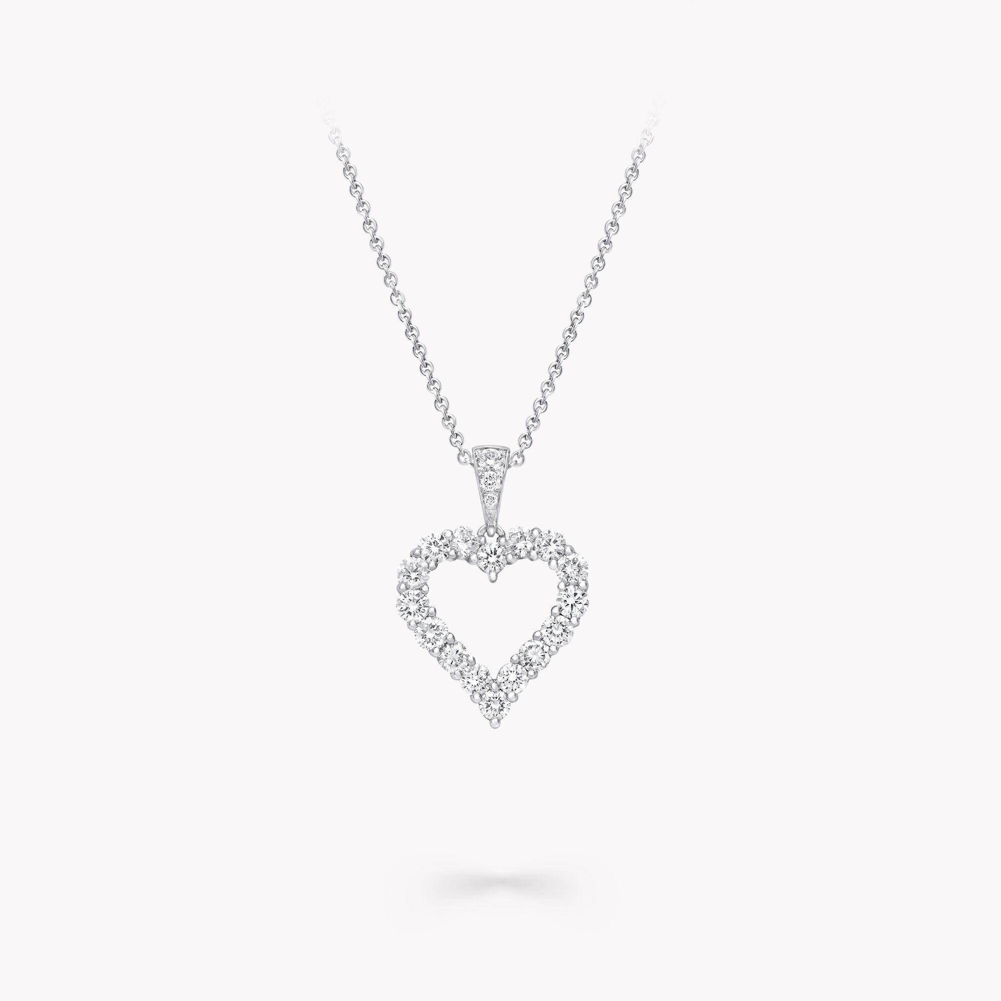 Diamond Heart Silhouette Pendant, White Gold Graff