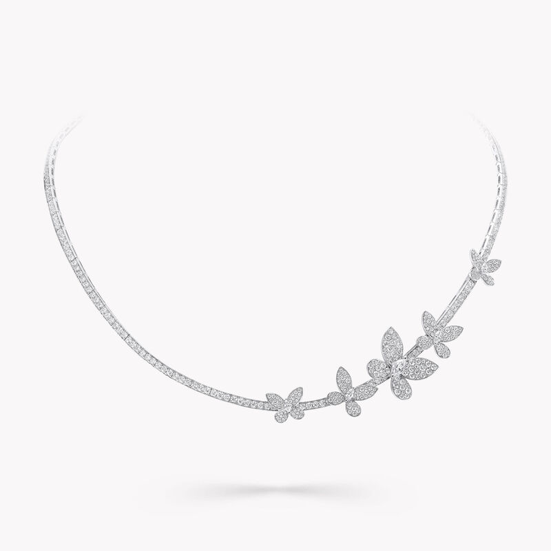 Pav&eacute; Butterfly Abstract Diamond Necklace