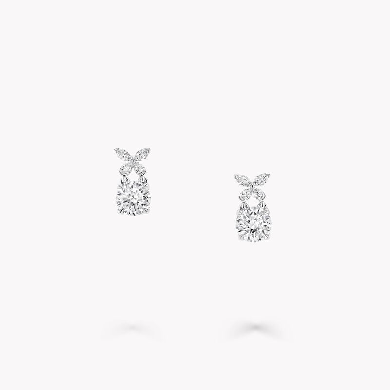 Classic Butterfly Round Diamond Earrings