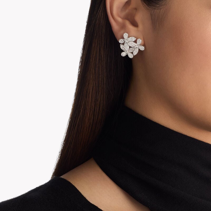 Triple Pav&eacute; Butterfly Diamond Earrings