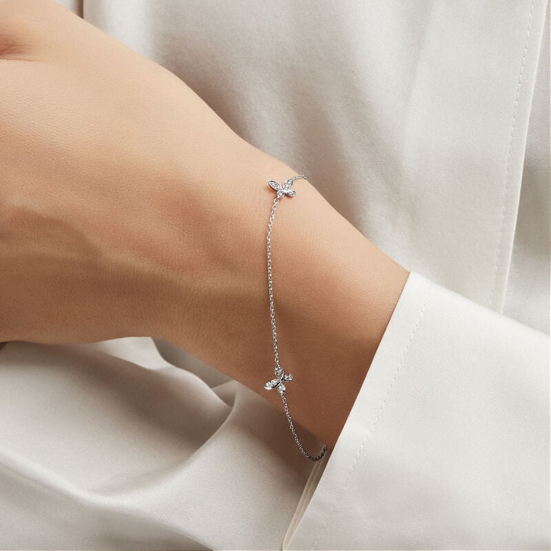 Pav&eacute; Butterfly Diamond Petite Bracelet
