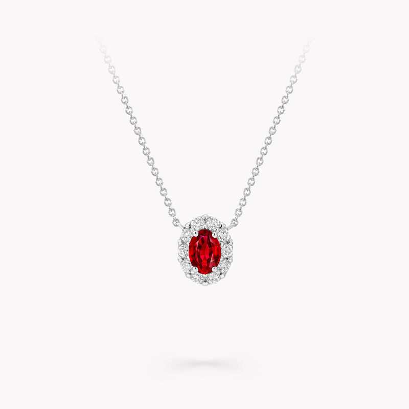 Icon Oval Ruby and Diamond Pendant