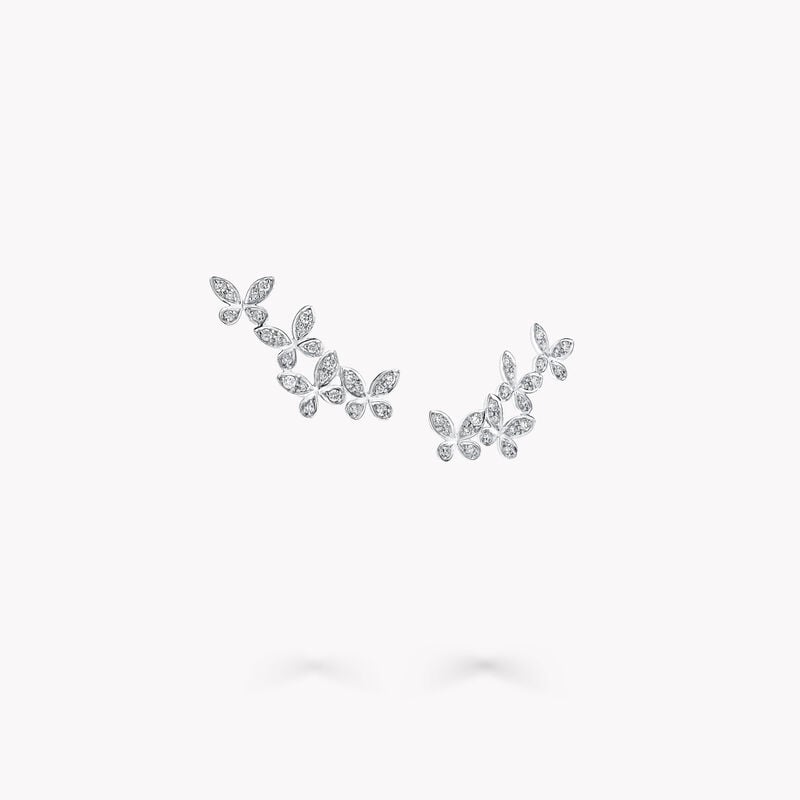 Pav&eacute; Butterfly Diamond Petite Ear Climbers