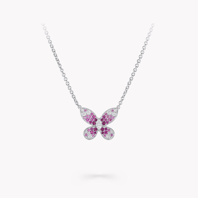 Butterfly Ruby, Pink Sapphire and Diamond Small Pendant