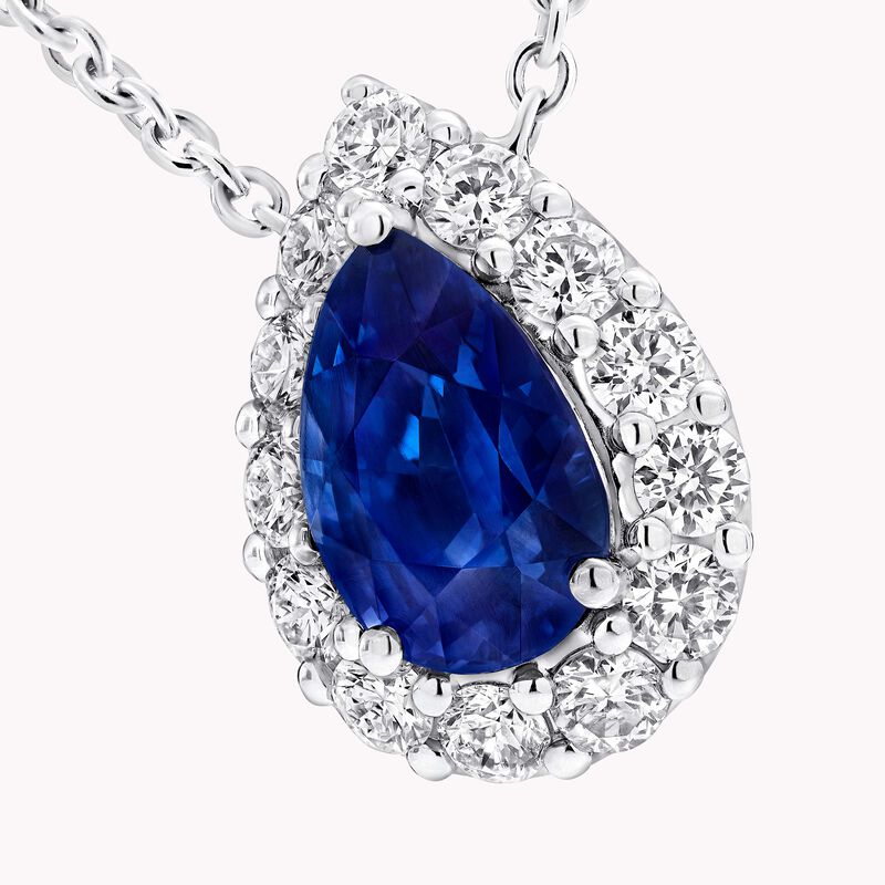 Icon Pear Shape Sapphire and Diamond Pendant