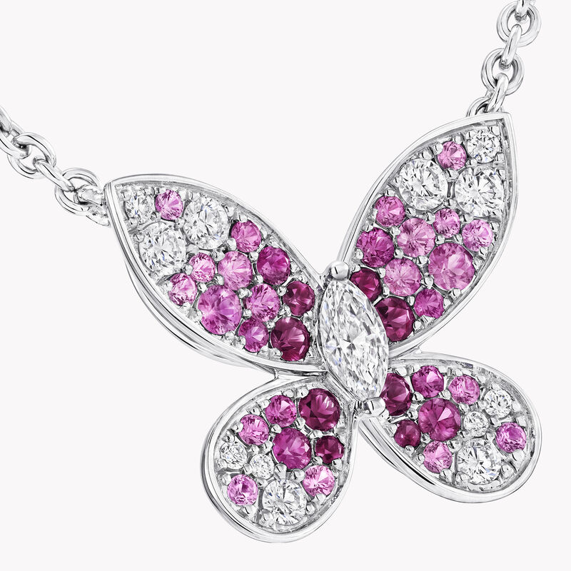 Butterfly Ruby, Pink Sapphire and Diamond Small Pendant