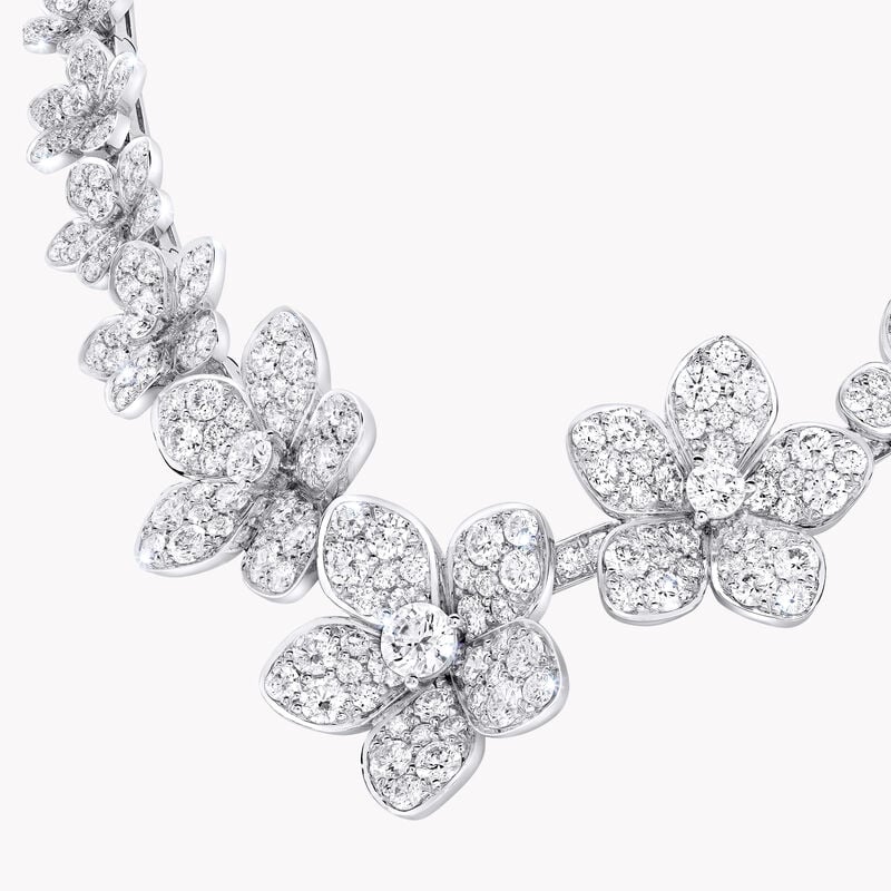 Wild Flower V Shape Diamond Necklace