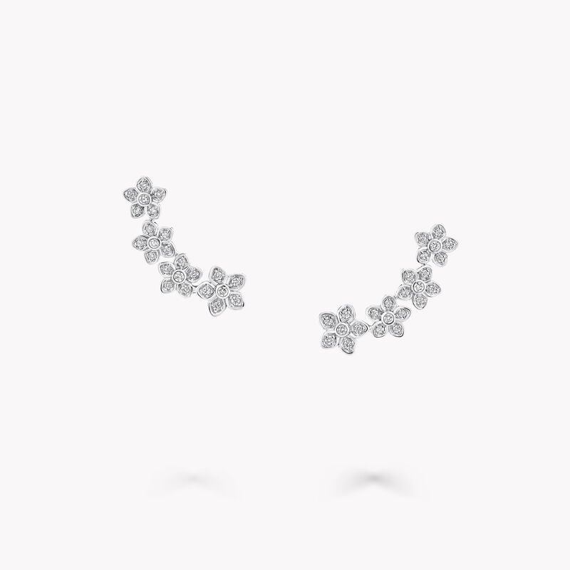 Wild Flower Petite Pav&eacute; Diamond Ear Climbers