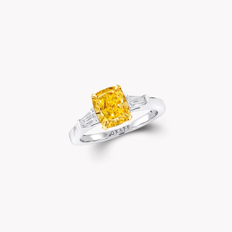 Promise Cushion Cut Yellow Diamond Engagement Ring