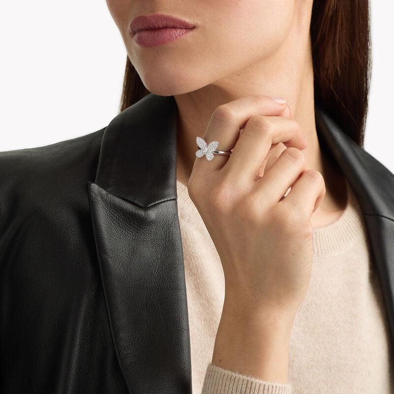 Pav&eacute; Butterfly Diamond Small Ring