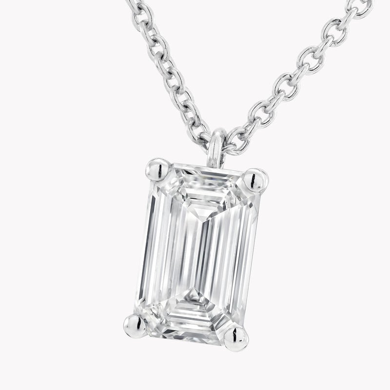 Emerald Cut Diamond Pendant