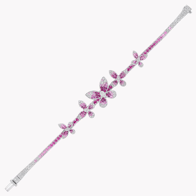 Butterfly Ruby, Pink Sapphire and Diamond Bracelet