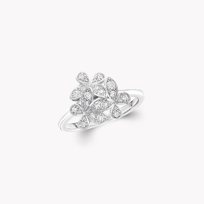 Mini bague en diamants triple pav&eacute; Butterfly