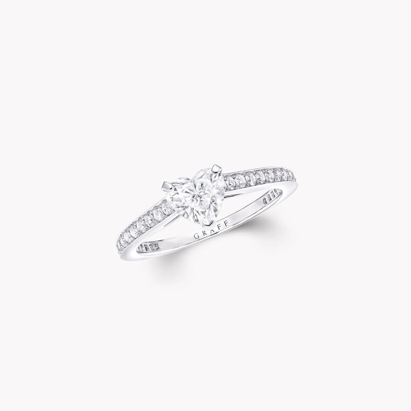 Flame Heart Shape Diamond Engagement Ring