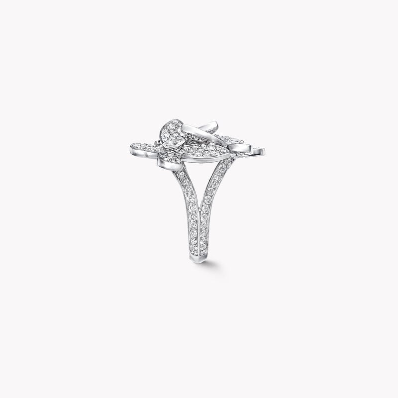 Triple Pav&eacute; Butterfly Diamond Small Ring