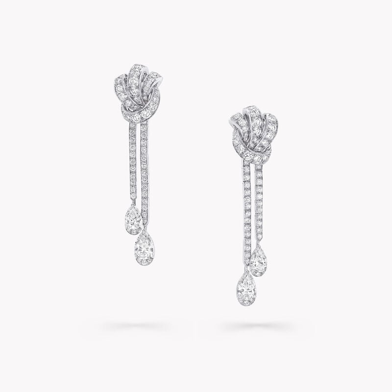 Tilda&rsquo;s Bow Double Pav&eacute; Diamond Drop Earrings
