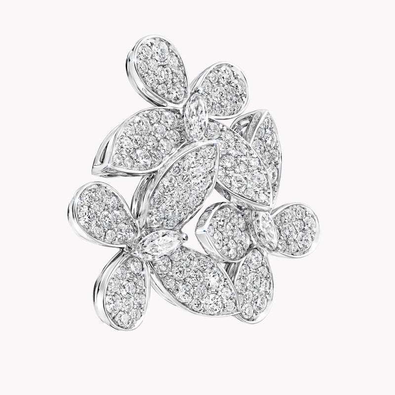 Triple Pav&eacute; Butterfly Diamond Earrings