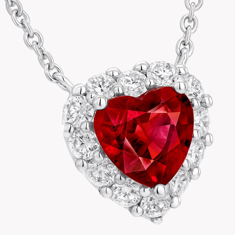 Icon Heart Ruby and Diamond Pendant