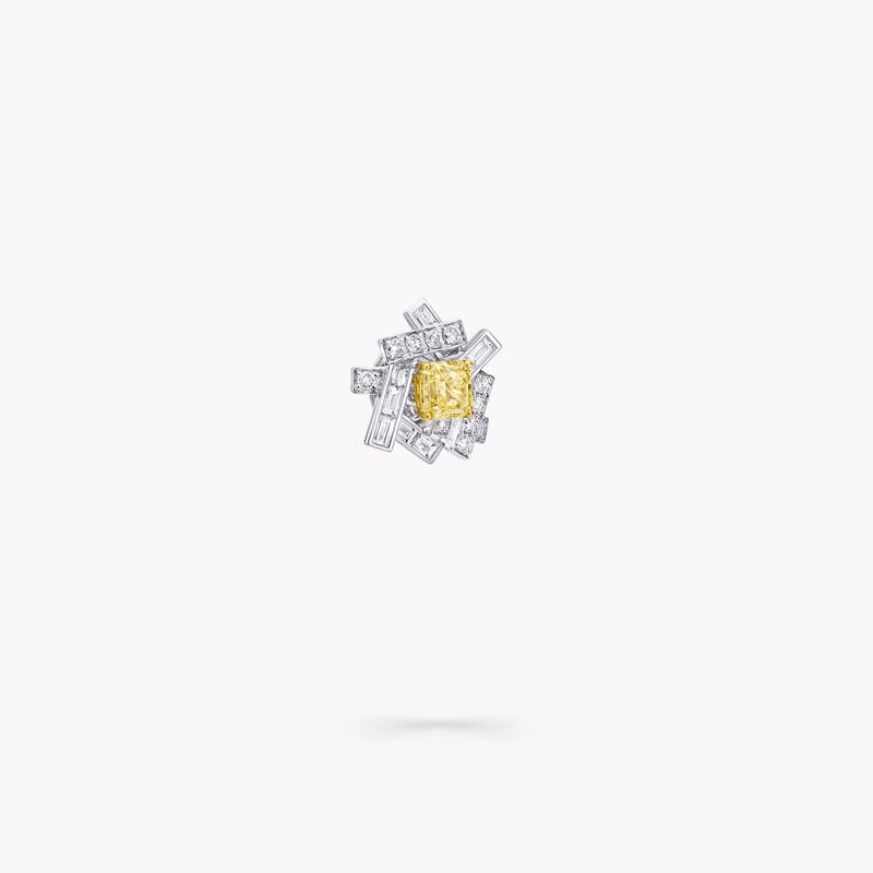 Threads Yellow and White Diamond Stud Earrings