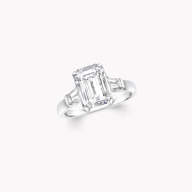 Bague de fian&ccedil;ailles en diamants taille &eacute;meraude Promise