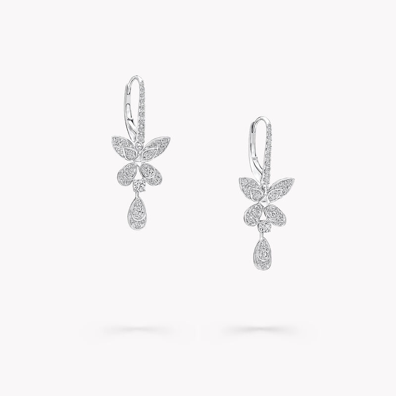 Pav&eacute; Butterfly Diamond Drop Earrings