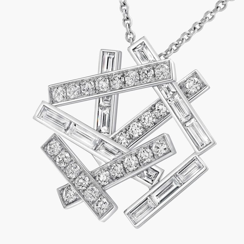 Threads Long Diamond Pendant
