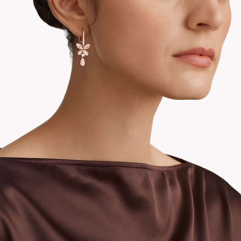 Pav&eacute; Butterfly Diamond Drop Earrings