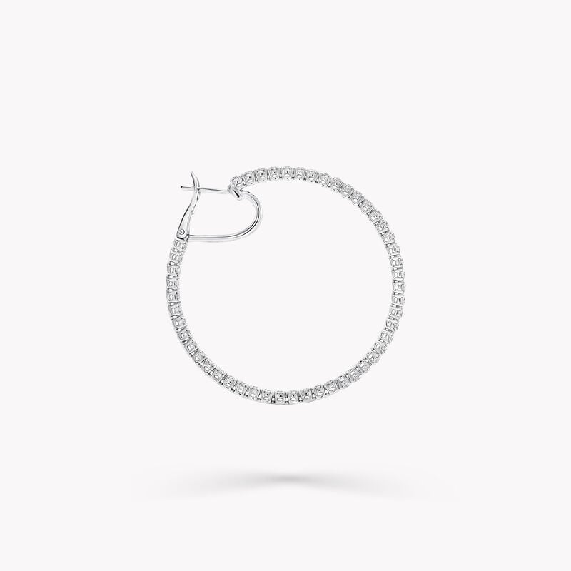 Round Diamond Large Hoop Earrings