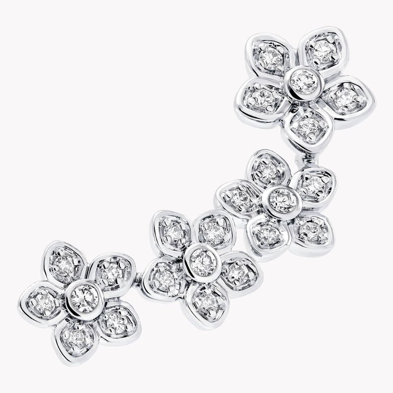Wild Flower Petite Pav&eacute; Diamond Ear Climbers