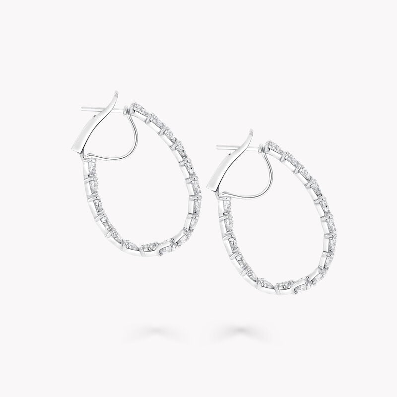 Heart Shape Diamond Hoop Earrings
