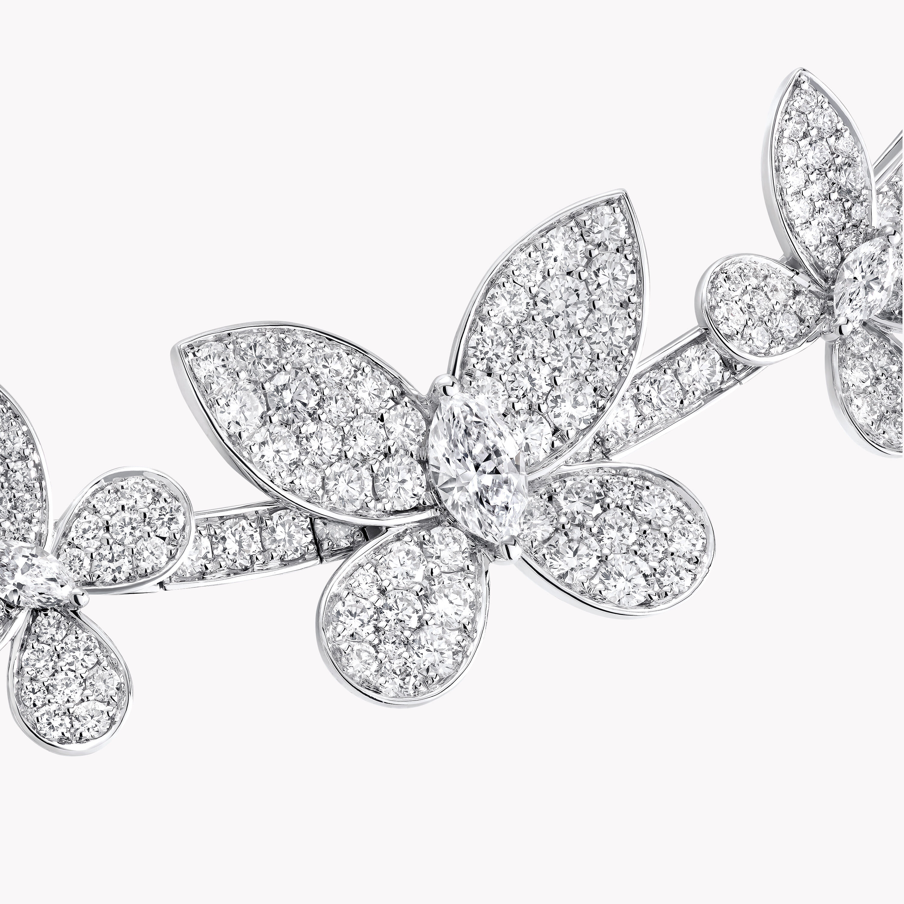 Pavé Butterfly Diamond Necklace, White Gold - Graff