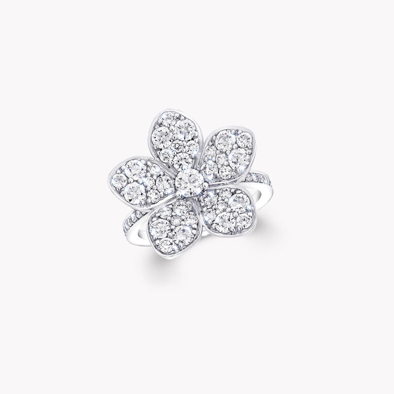 Wild Flower Large Pav&eacute; Diamond Ring
