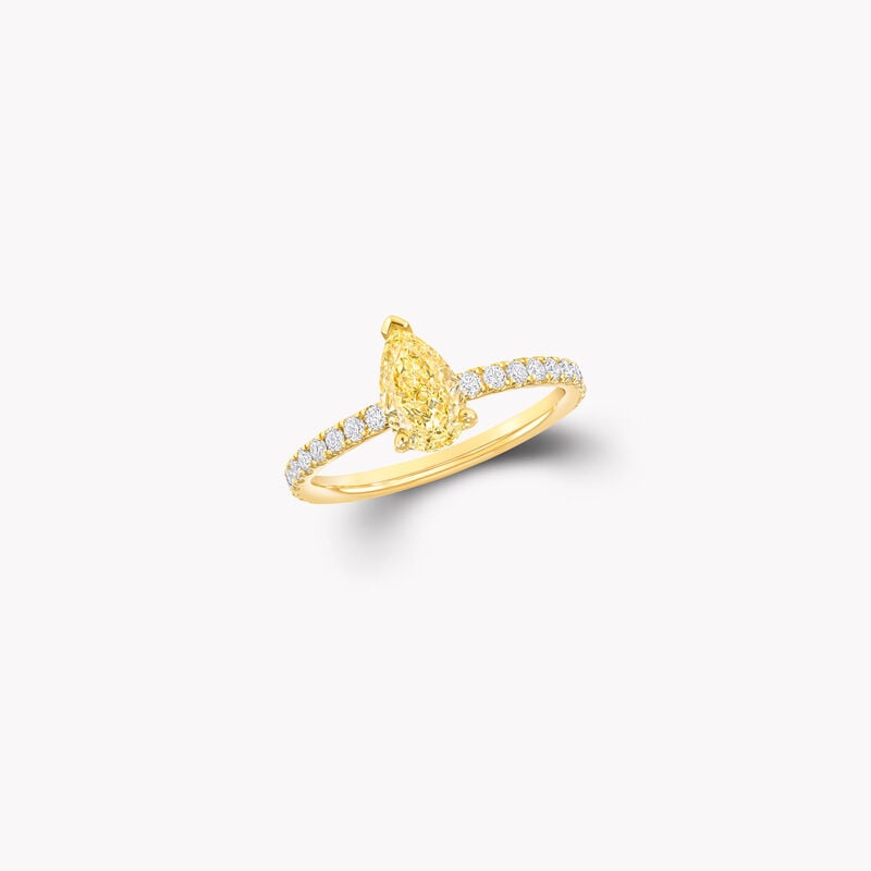 Bague Foufou avec diamant jaune taille poire