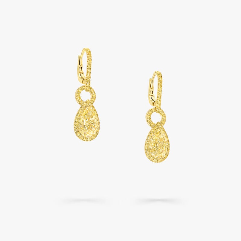 Icon 8 Pear Shape Yellow Diamond Earrings