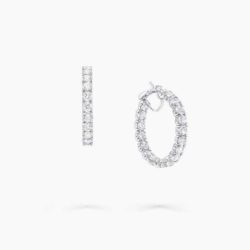 Round Diamond Hoop Earrings