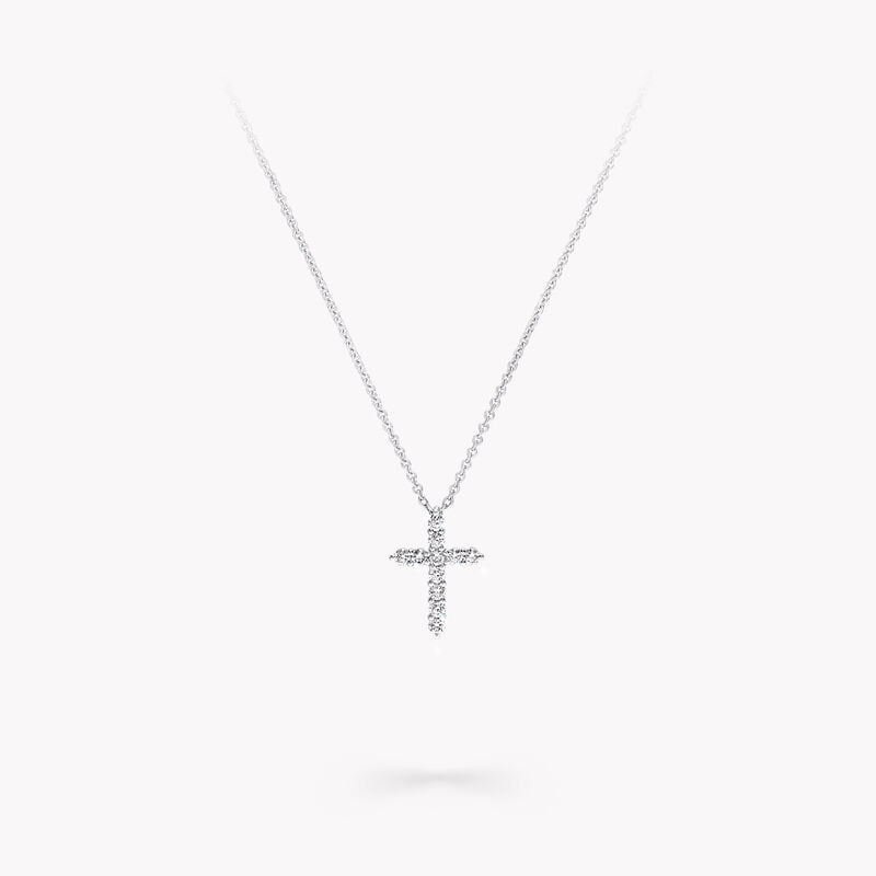 Round Diamond Cross Petite Pendant