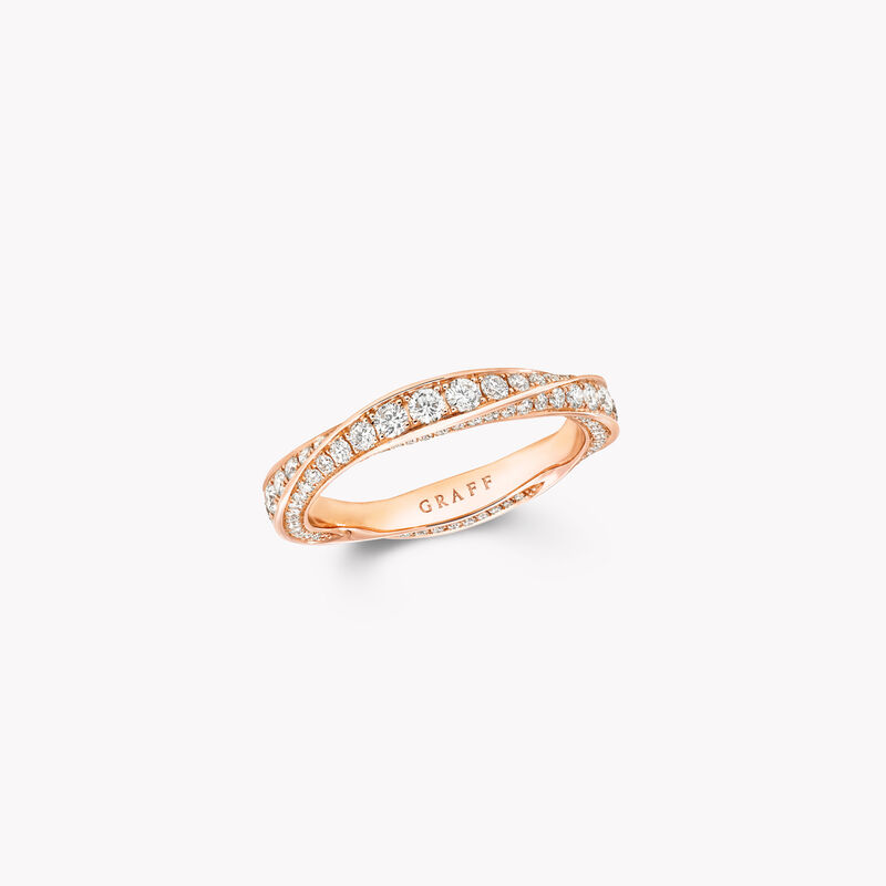 Spiral Pav&eacute; Diamond Band