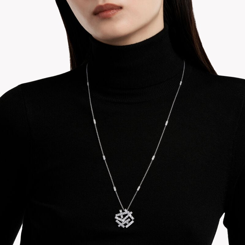 Threads Long Diamond Pendant