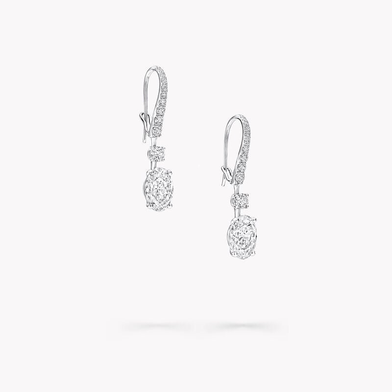 Oval Diamond Earrings
