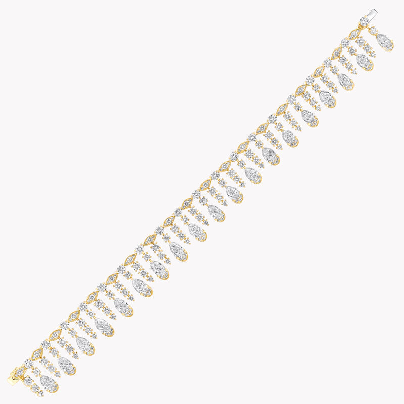 Pear Shape and Round Diamond Fringe Bracelet