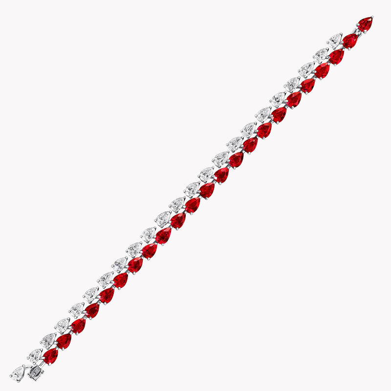 Pear Shape Ruby and Diamond Bracelet