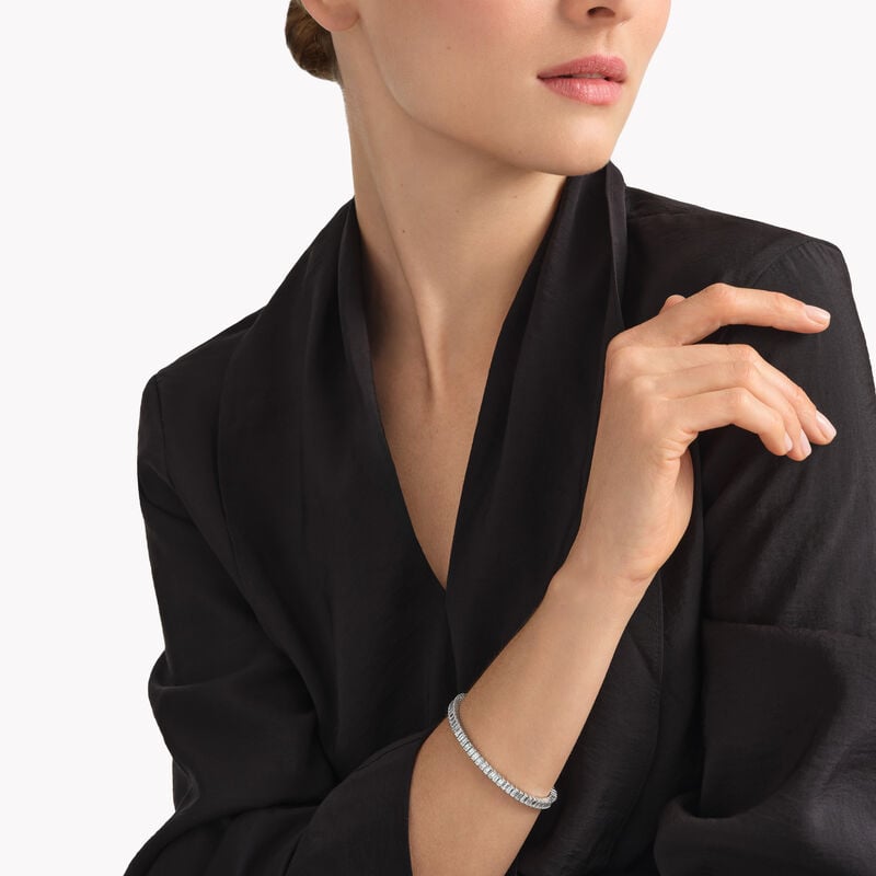 Emerald Cut Diamond Line Bracelet