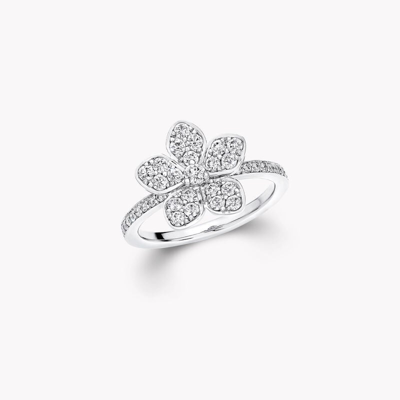 Wild Flower Pav&eacute; Diamond Ring