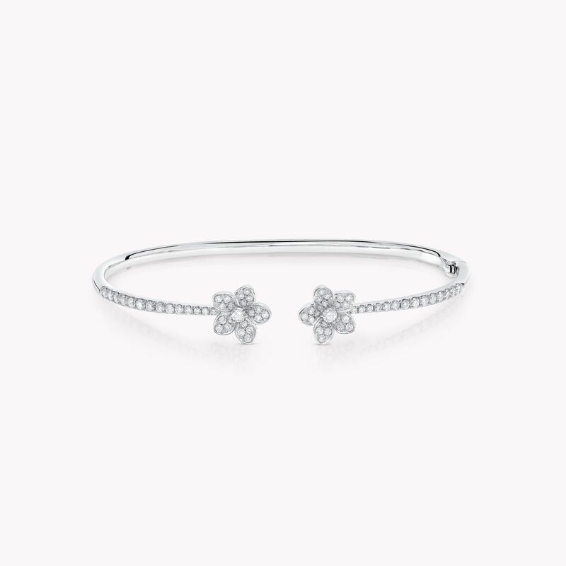 Wild Flower Open Pav&eacute; Diamond Bangle