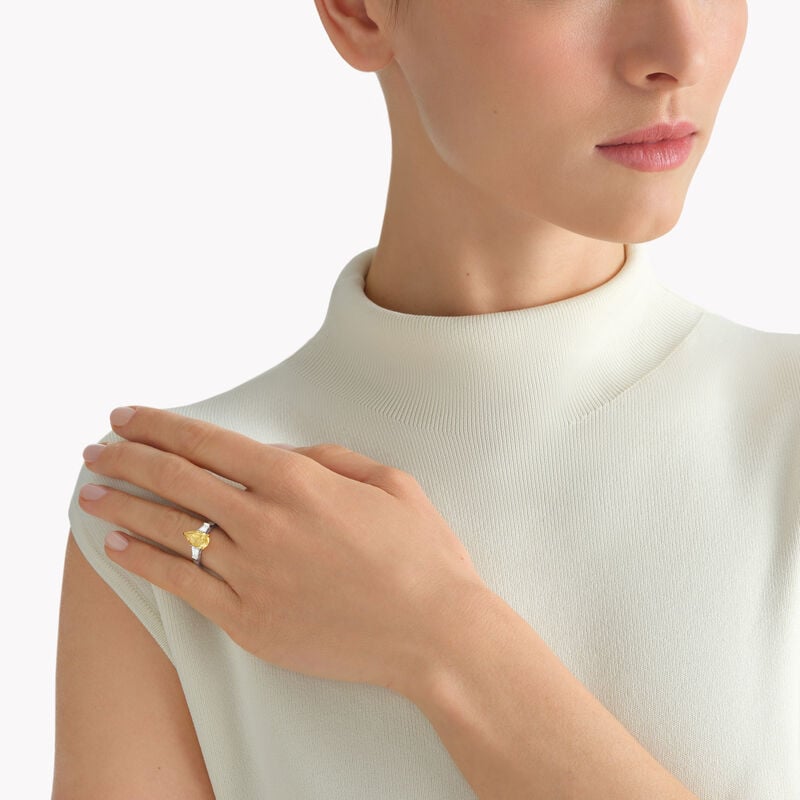 Promise Pear Shape Yellow Diamond Engagement Ring