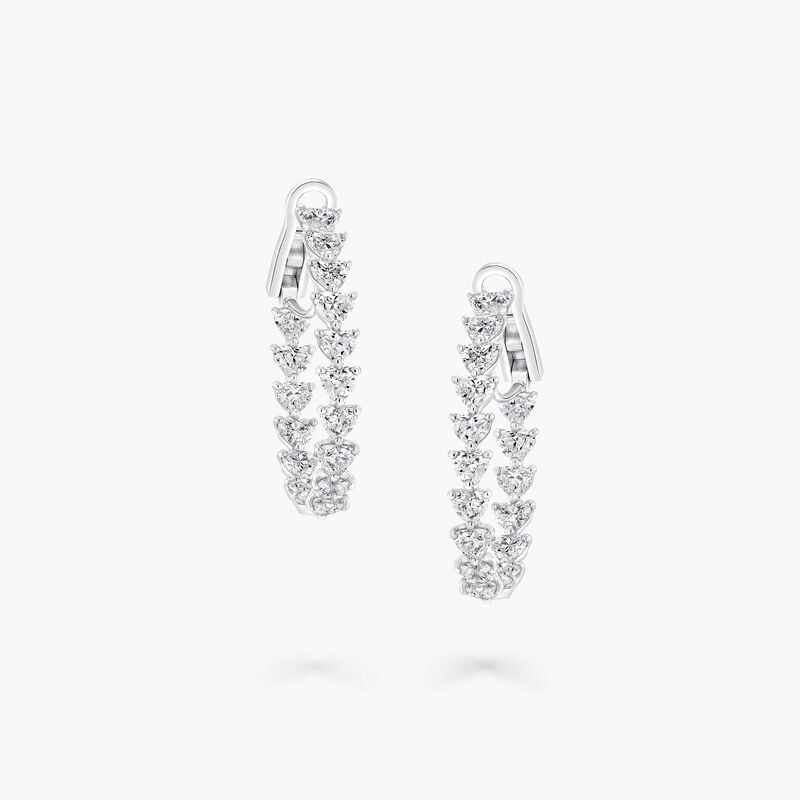 Heart Shape Diamond Hoop Earrings