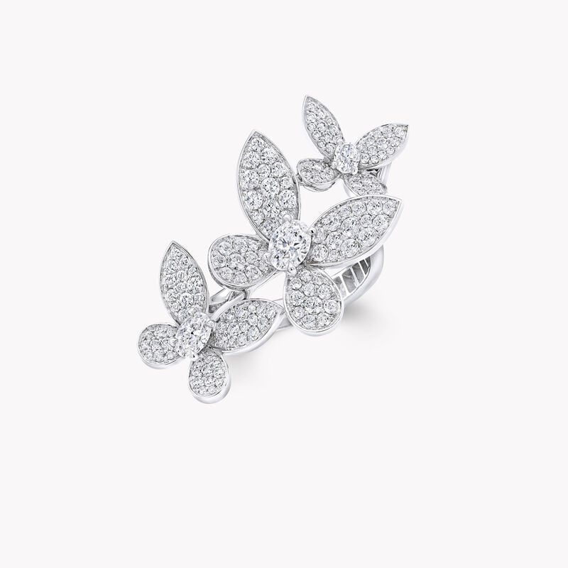 Pav&eacute; Butterfly Diamond Ring