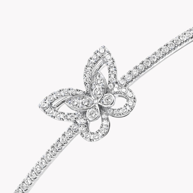 Butterfly Silhouette Diamond Bangle