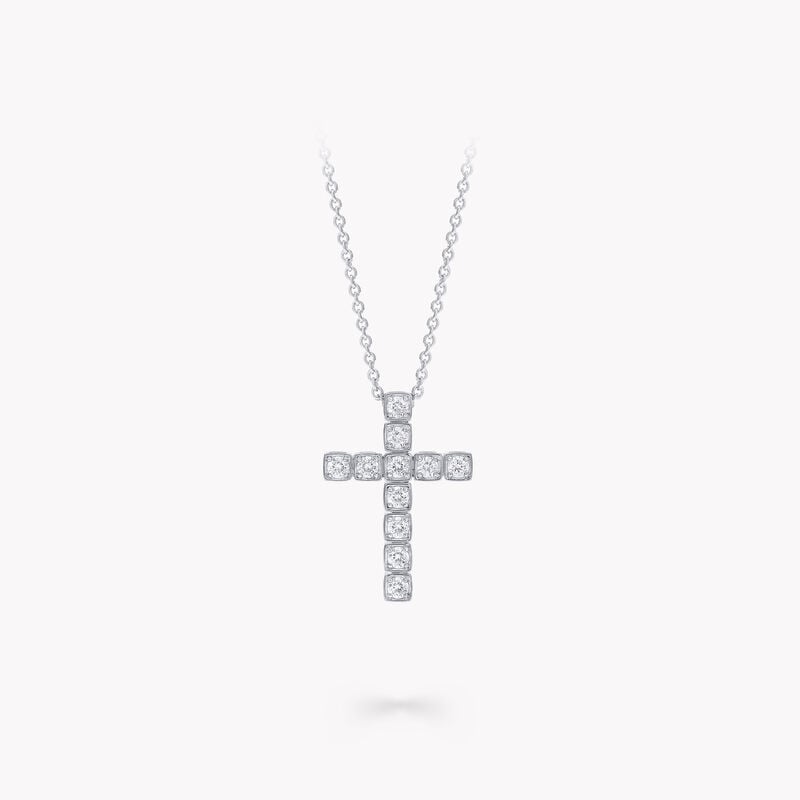 Round Diamond Cross Pendant